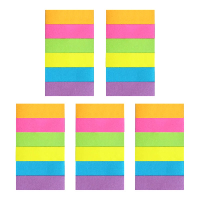 Eastern Wolf 30 Pads 0.6x2 Inch Sticky Notes Flags Tabs Page Markers 6 Bright Color Sticky Index Tabs Page Flags 80 Sheet/Pad - Image 3